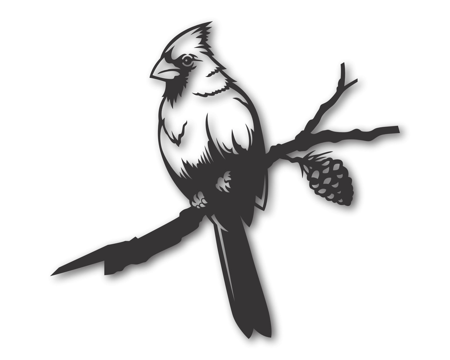 Metal Cardinal Tree Stake | Garden Art | Indoor Outdoor | Up to 46" | 20+ Color Options