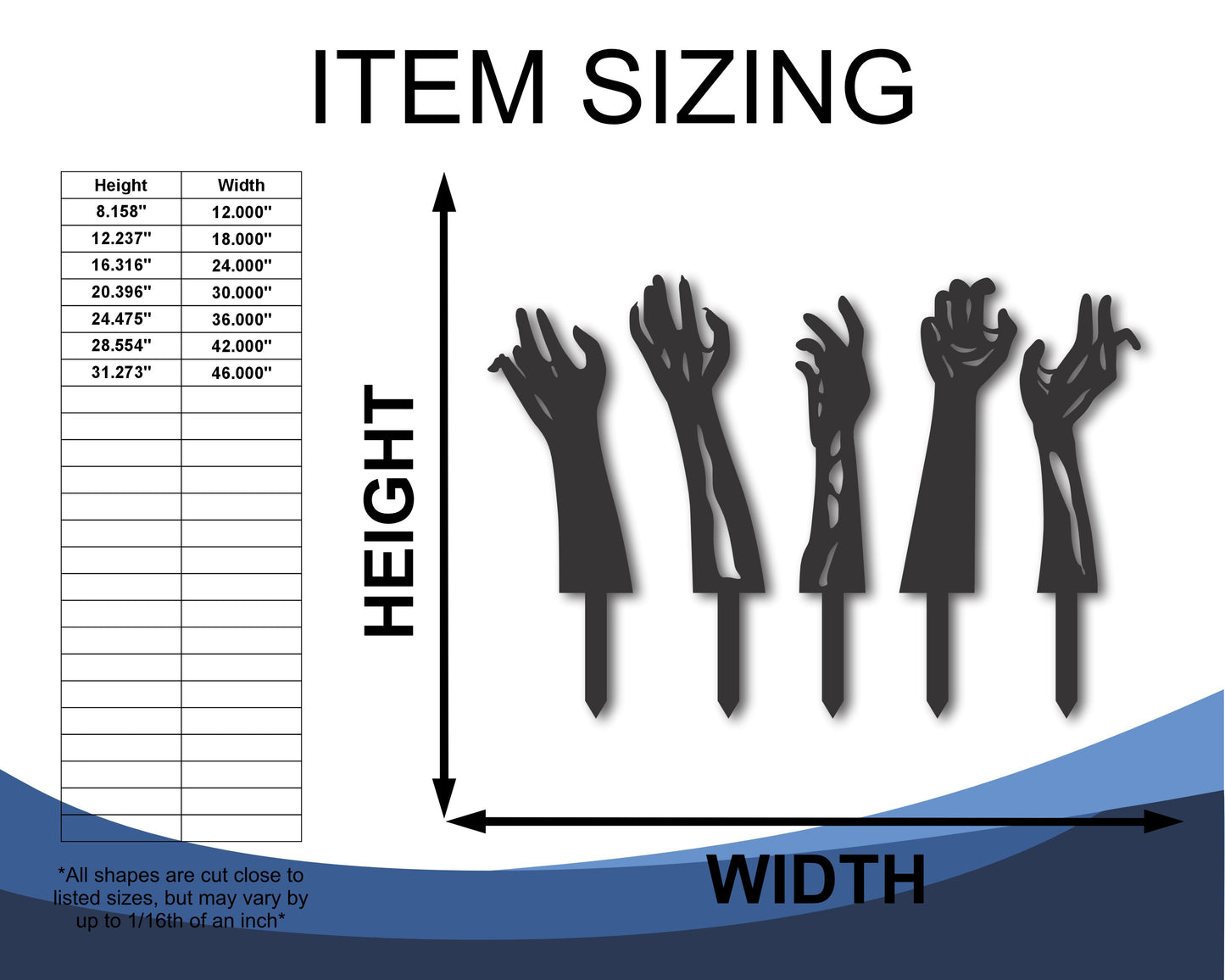 Metal Zombie Hands Garden Stakes | 20+ Color Options