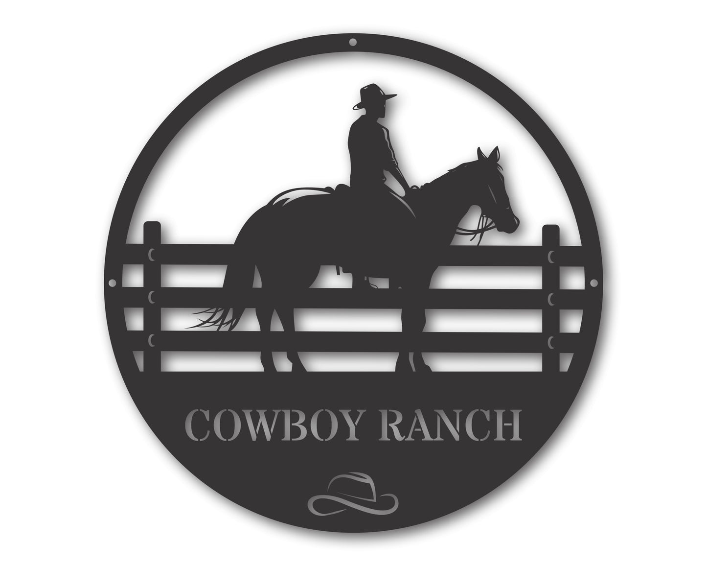 Custom Metal Horse Ranch Wall Art | Indoor Outdoor | Up to 46" | 20+ Color Options