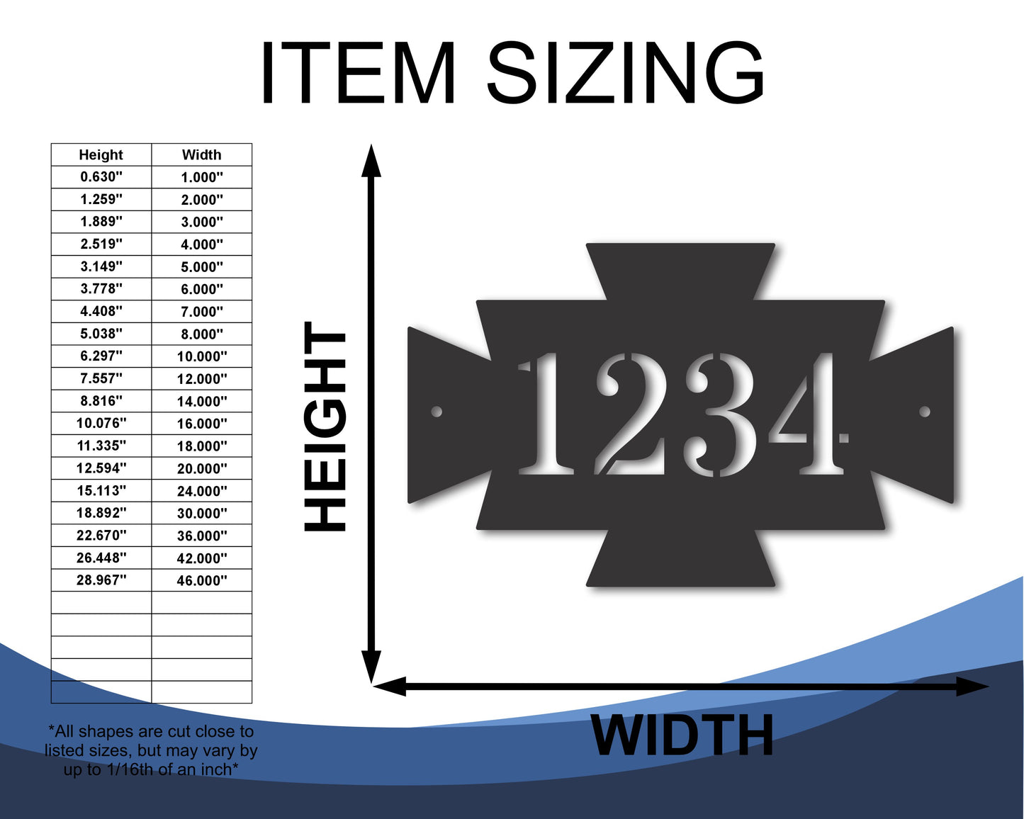 Custom Metal Western House Numbers Stencil Wall Art | Indoor Outdoor | Up to 46" | 20+ Color Options
