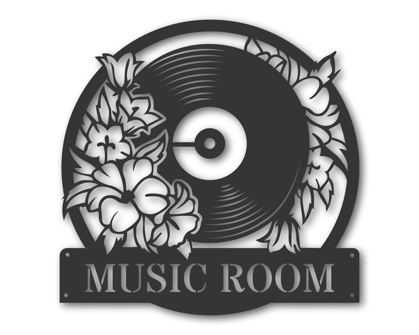 Custom Metal Vinyl Record Wall Art | Indoor Outdoor | Up to 46" | 20+ Color Options
