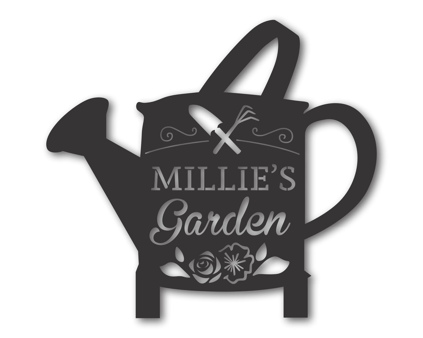 Custom Metal Garden Watering Can Wall Art | Indoor Outdoor | Up to 46" | 20+ Color Options