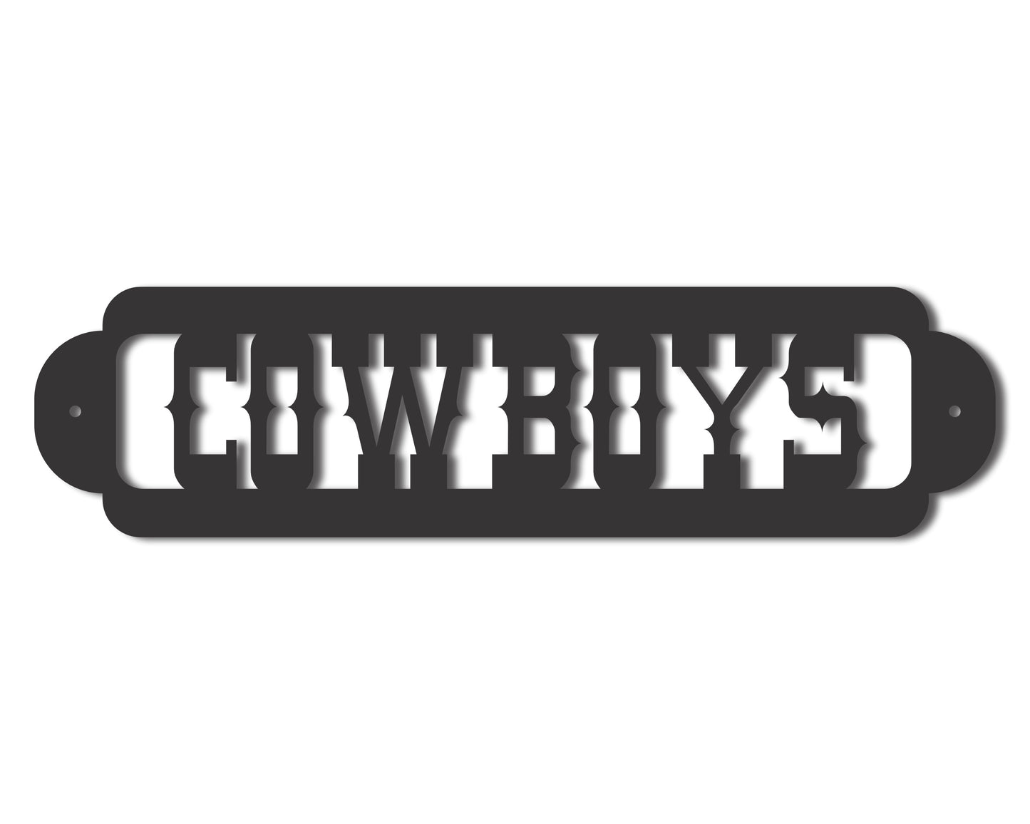 Custom Metal Cowboys Sign Wall Art | Indoor Outdoor | Up to 46" | 20+ Color Options