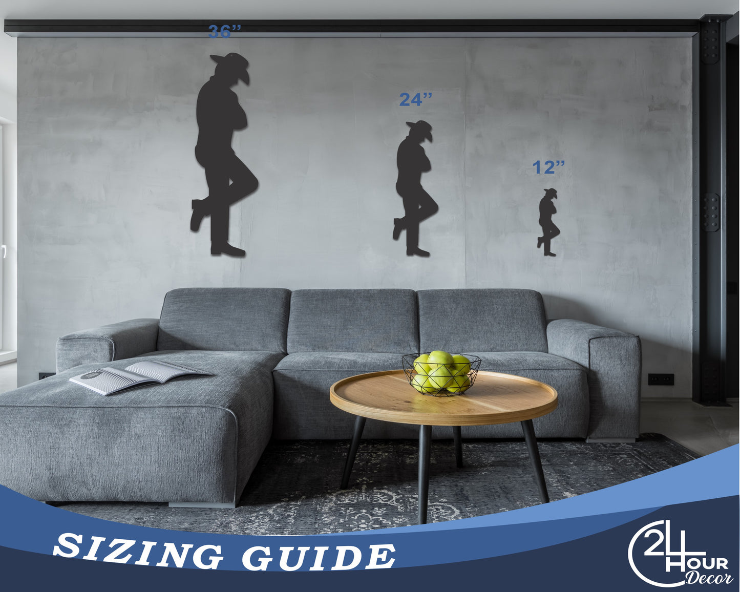 Custom Metal Sleeping Cowboy Wall Art | Indoor Outdoor | Up to 46" | 20+ Color Options