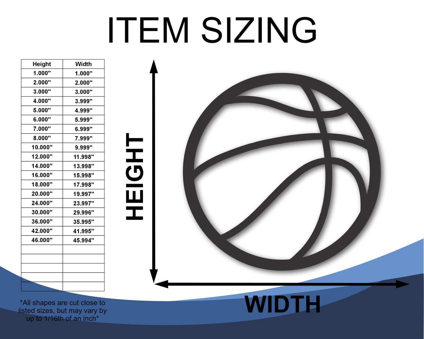 Custom Metal Basketball Wall Art | Indoor Outdoor | Up to 46" | 20+ Color Options