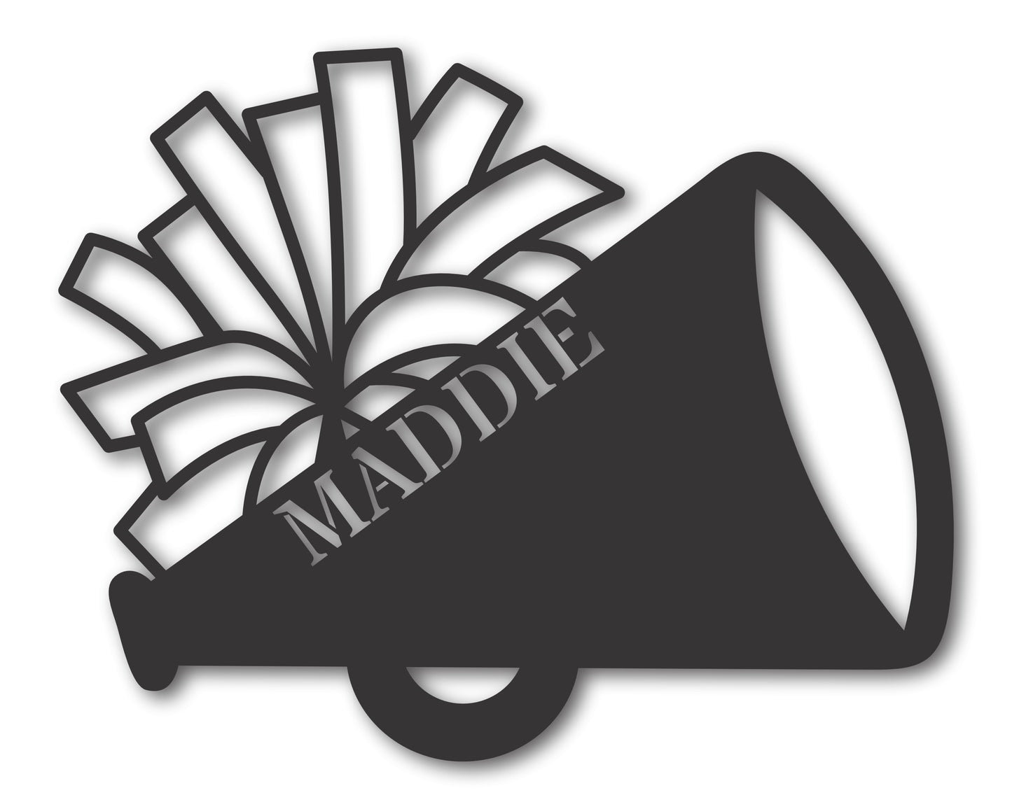 Custom Metal Cheer Megaphone Wall Art | Indoor Outdoor | Up to 46" | 20+ Color Options