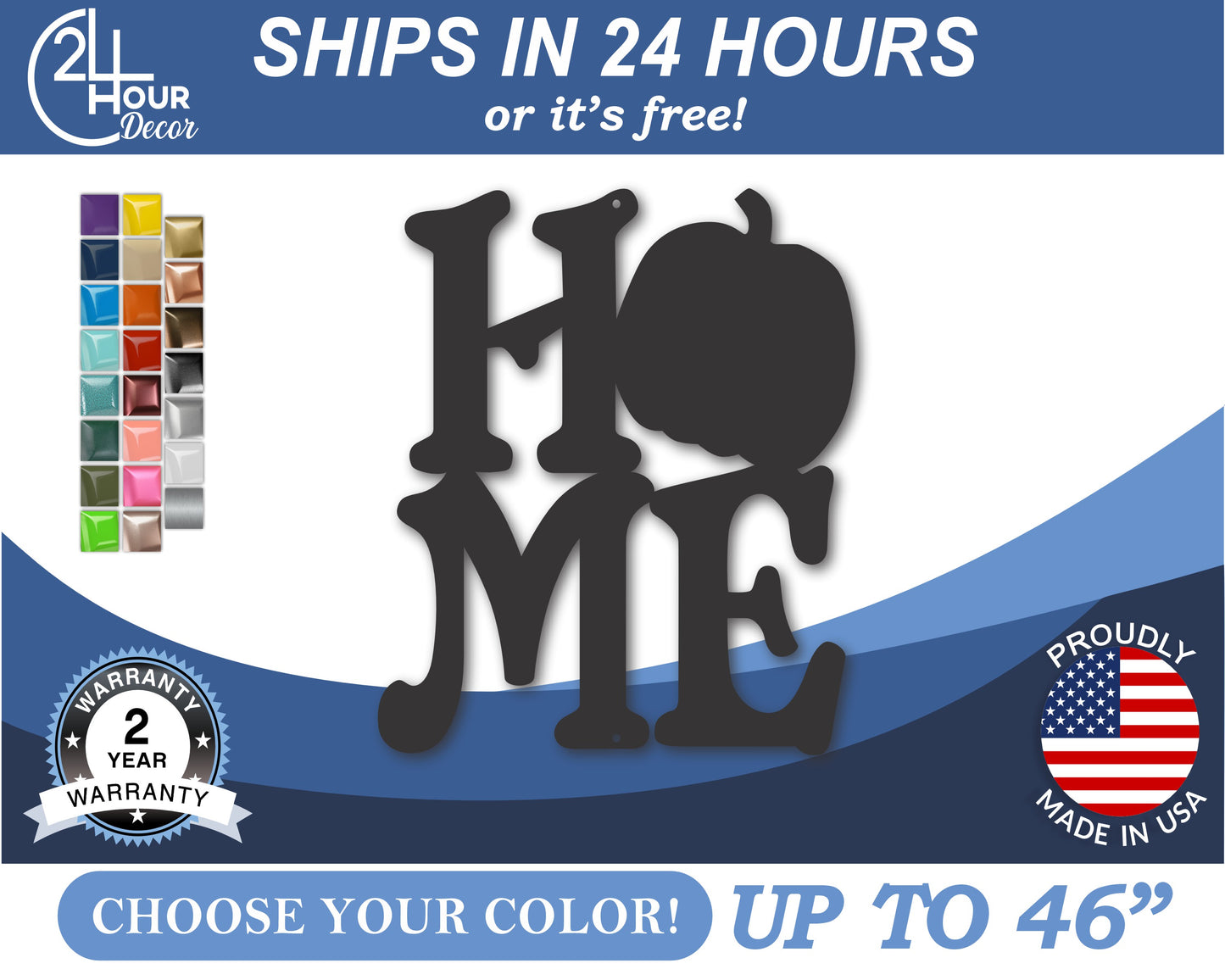 Custom Metal Pumpkin Home Wall Art | Indoor Outdoor | Up to 46" | 20+ Color Options