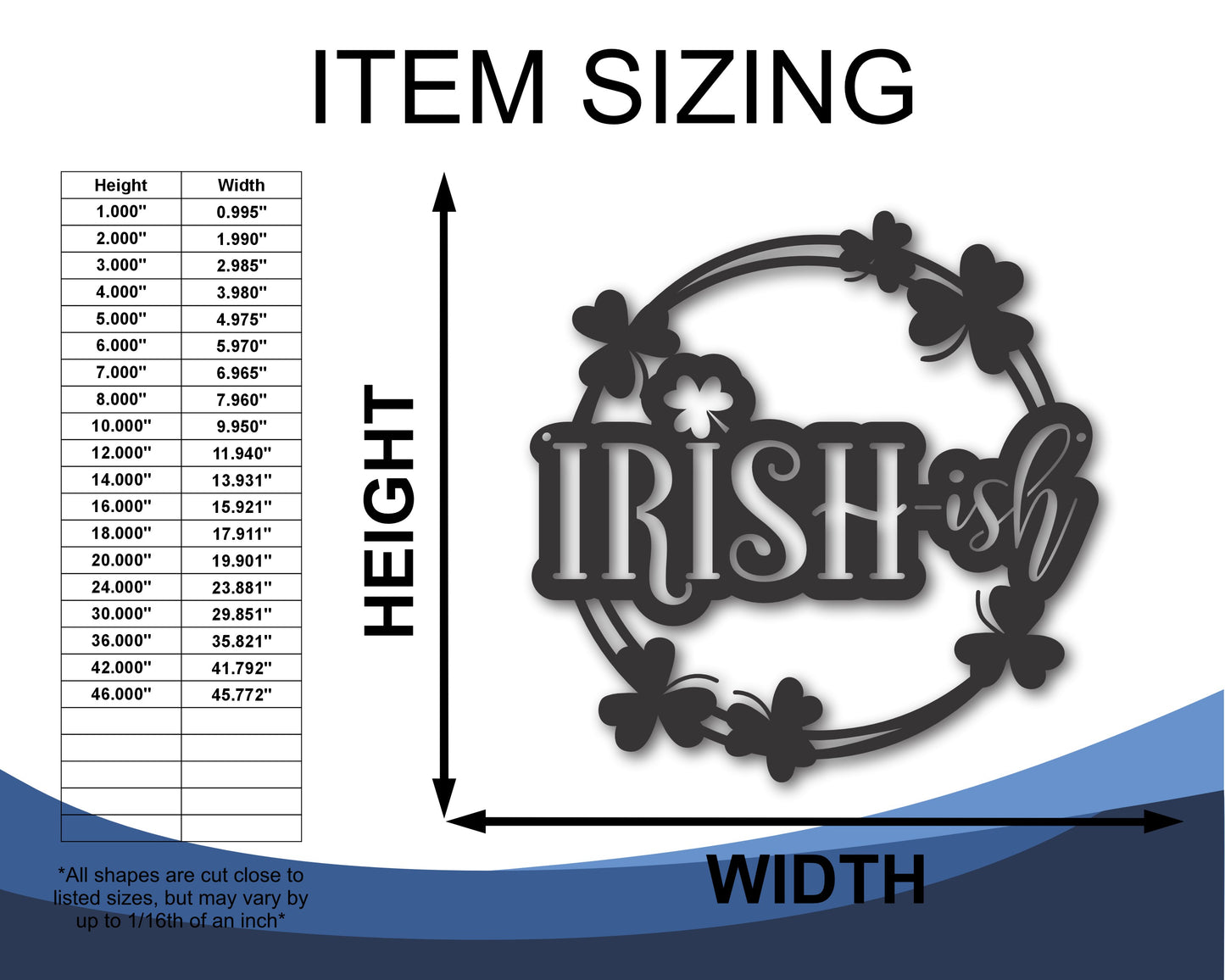 Custom Metal Irish-ish Wall Art | Indoor Outdoor | Up to 46" | 20+ Color Options