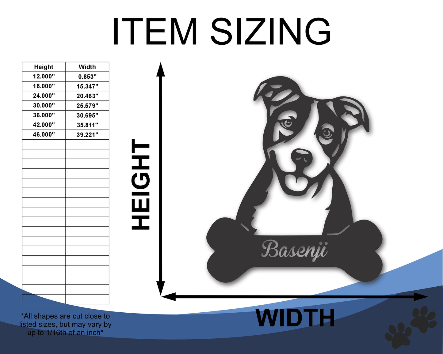 Custom Metal Basenji Wall Art - Metal Dog Breed Sign - 20+ Color Options - Up to 46"