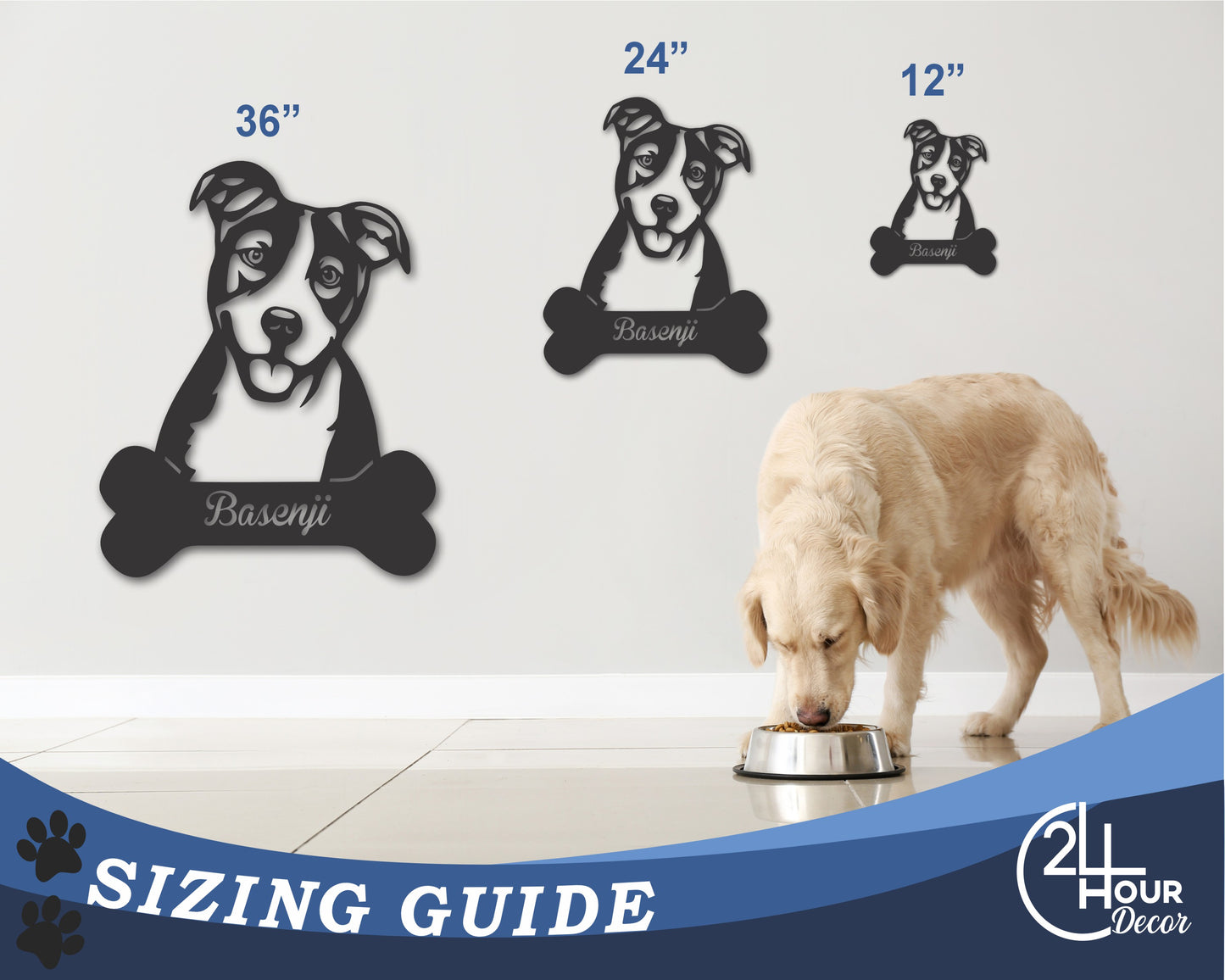 Custom Metal Basenji Wall Art - Metal Dog Breed Sign - 20+ Color Options - Up to 46"