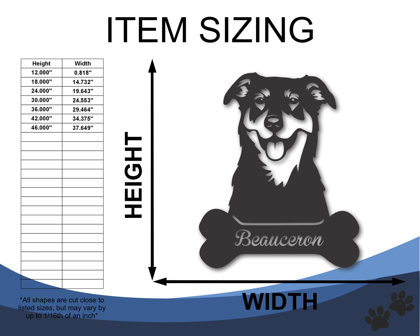 Custom Metal Beauceron Wall Art - Metal Dog Breed Sign - 20+ Color Options - Up to 46"
