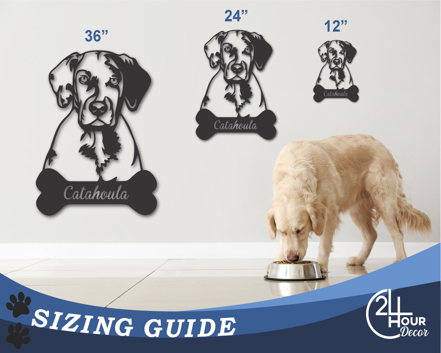 Custom Metal Catahoula Wall Art - Metal Dog Breed Sign - 20+ Color Options - Up to 46"