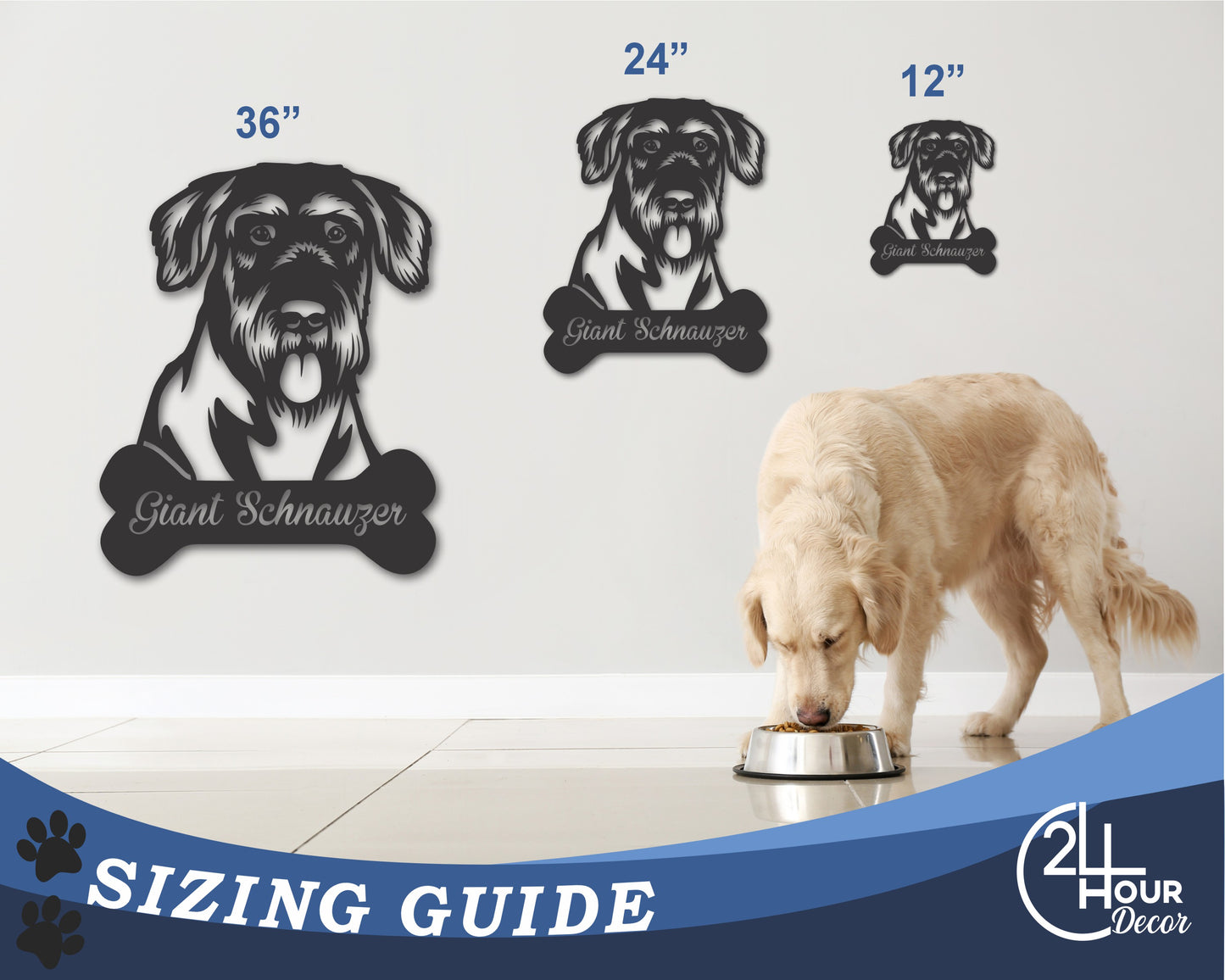 Custom Metal Giant Schnauzer Wall Art - Metal Dog Breed Sign - 20+ Color Options - Up to 46"