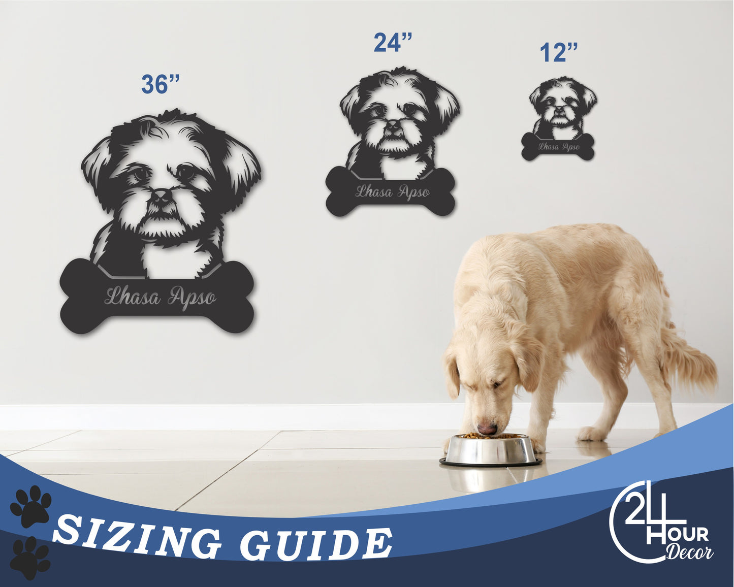 Custom Metal Lhasa Apso Wall Art - Metal Dog Breed Sign - 20+ Color Options - Up to 46"