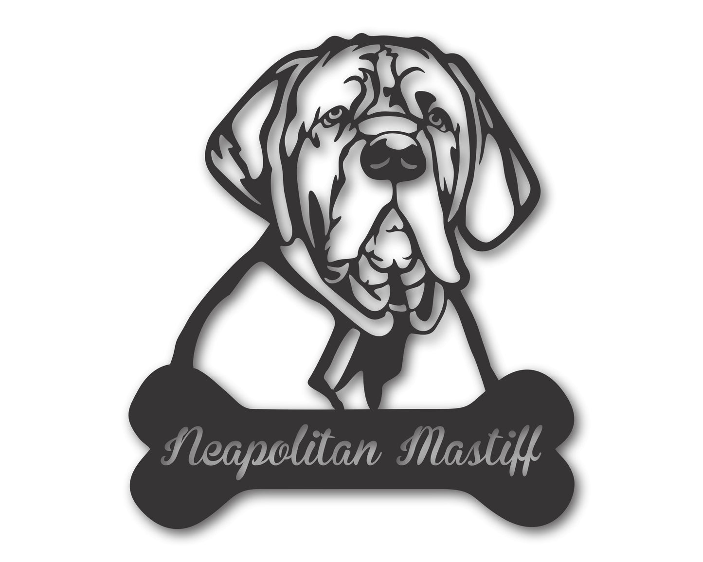 Custom Metal Neapolitan Mastiff Wall Art - Metal Dog Breed Sign - 20+ Color Options - Up to 46"