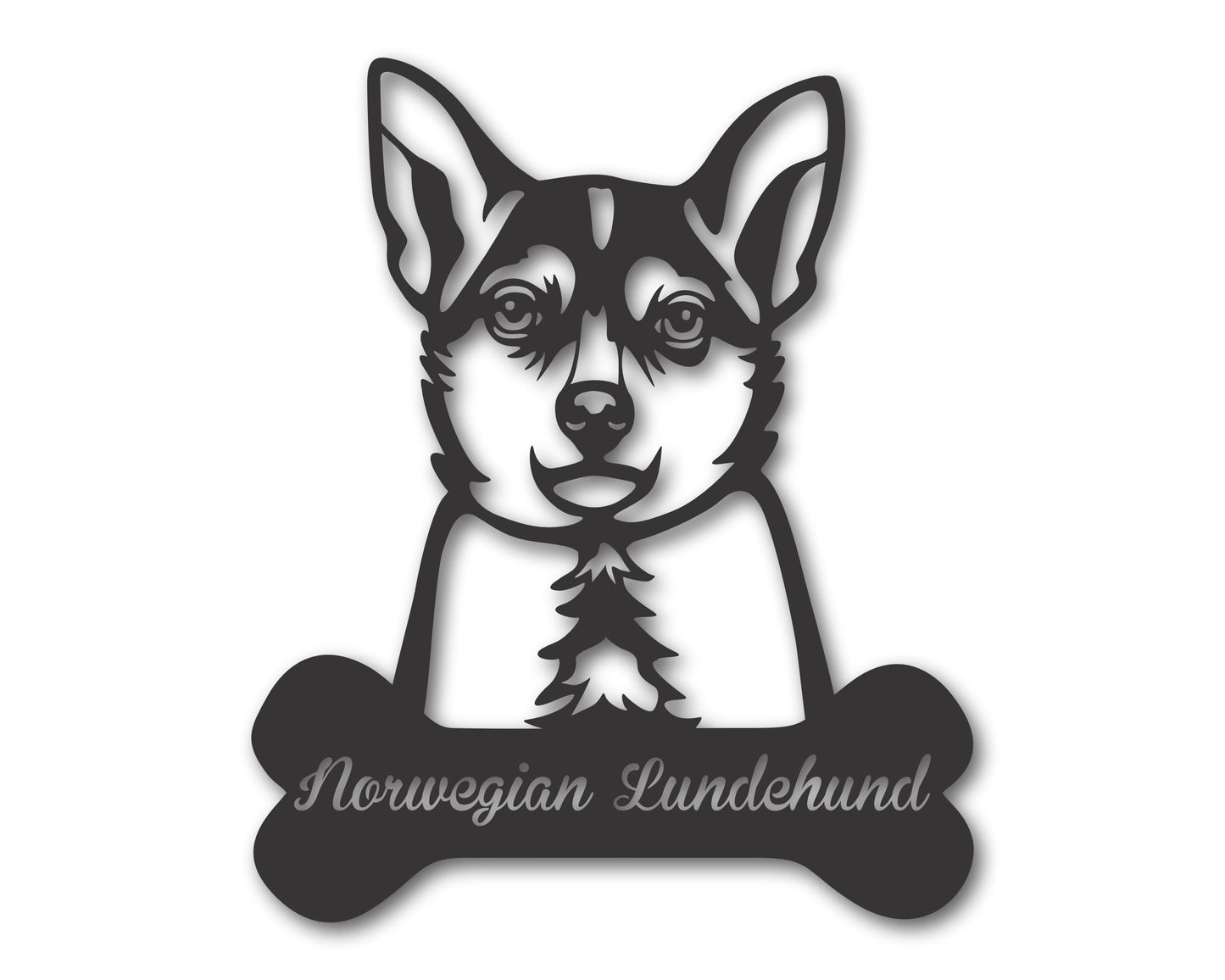 Custom Metal Norwegian Lundehund Wall Art - Metal Dog Breed Sign - 20+ Color Options - Up to 46"
