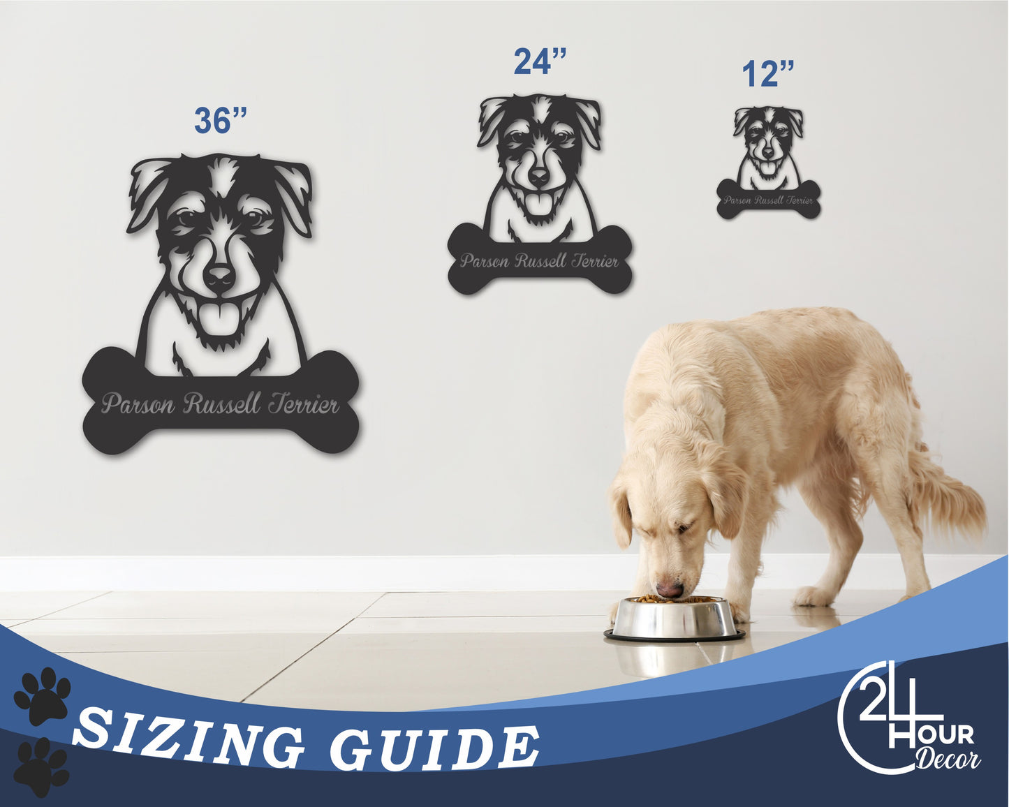Custom Metal Parson Russell Terrier Wall Art - Metal Dog Breed Sign - 20+ Color Options - Up to 46"