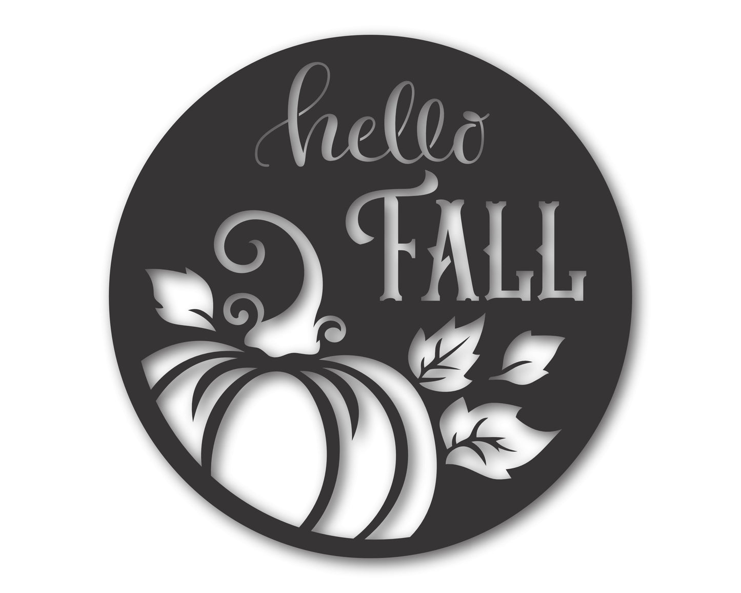 Custom Metal Hello Fall Wall Art | Indoor Outdoor | Up to 46" | 20+ Color Options