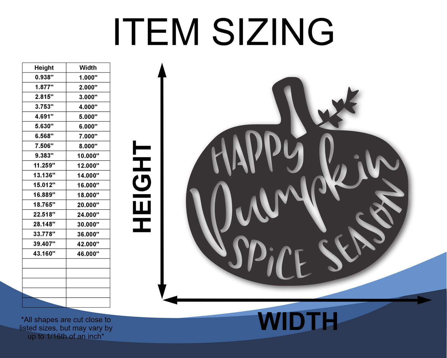 Custom Metal Hello Pumpkin Spice Season Wall Art | Indoor Outdoor | Up to 46" | 20+ Color Options