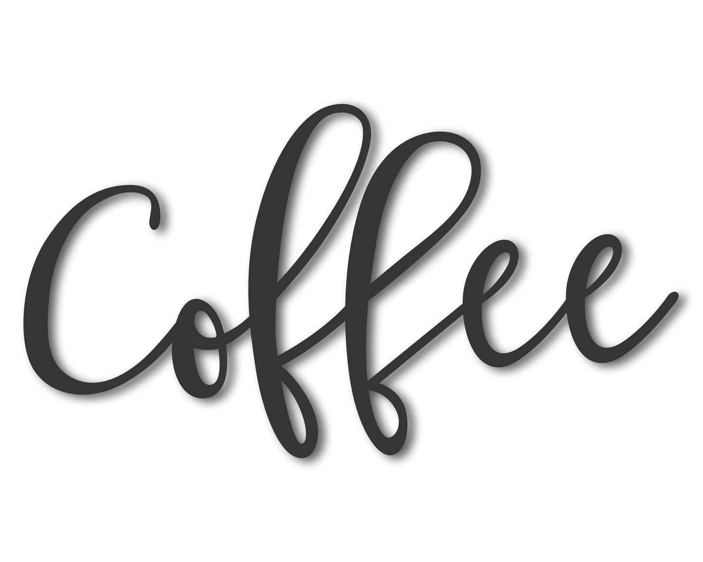 Custom Metal Coffee Script Wall Art | Indoor Outdoor | Up to 46" | 20+ Color Options