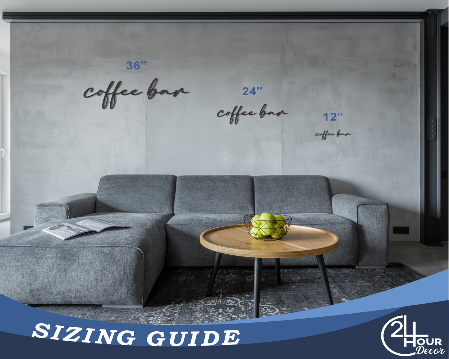 Custom Metal Coffee Bar Script Wall Art | Indoor Outdoor | Up to 46" | 20+ Color Options