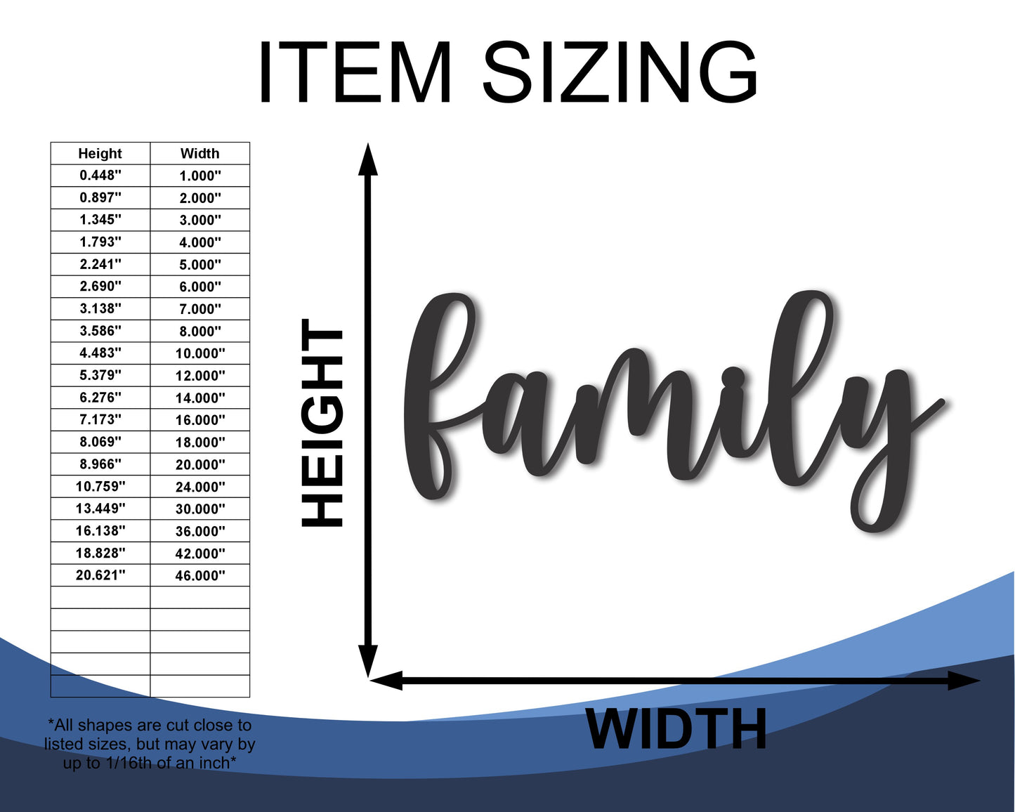 Custom Metal Family Script Wall Art | Indoor Outdoor | Up to 46" | 20+ Color Options