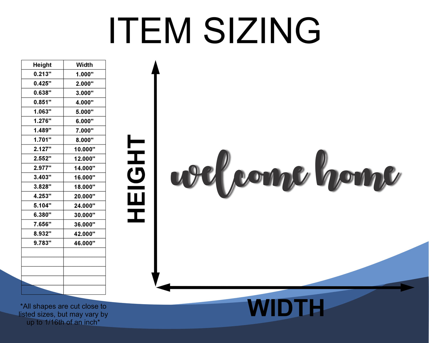 Custom Metal 2pc Welcome Home Script Wall Art | Indoor Outdoor | Up to 46" | 20+ Color Options