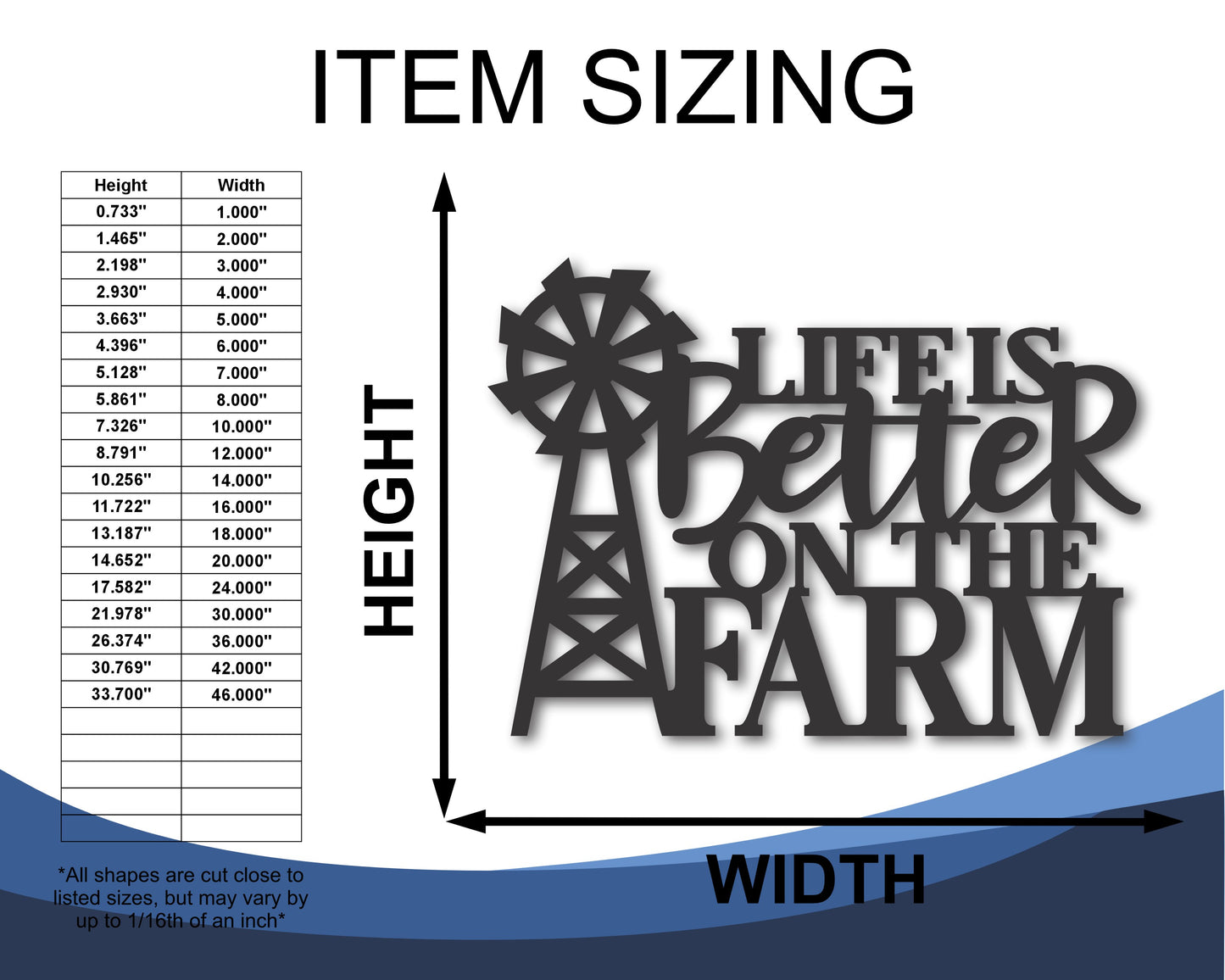 Custom Metal Life is Better at the Farm Wall Art | Indoor Outdoor | Up to 46" | 20+ Color Options