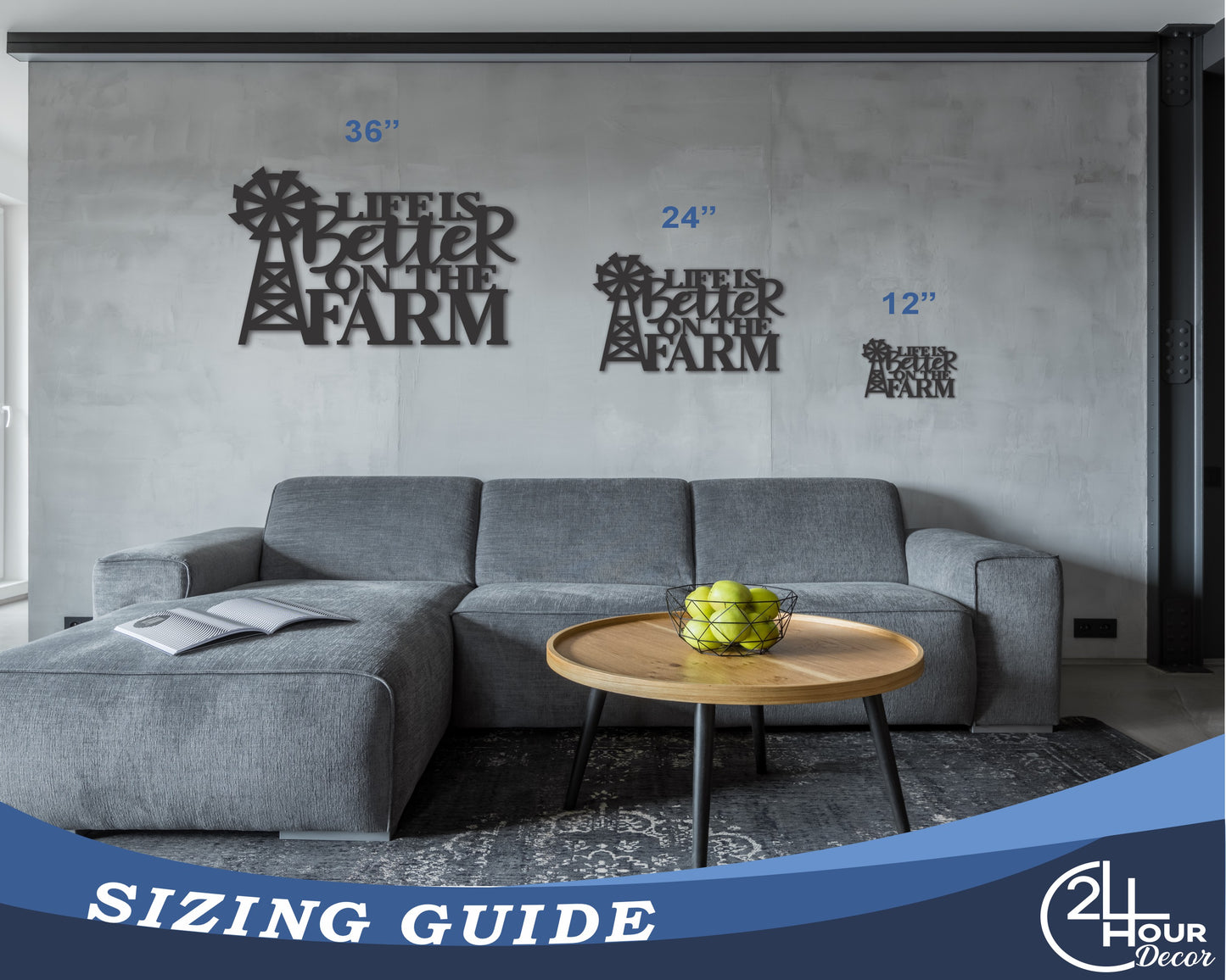 Custom Metal Life is Better at the Farm Wall Art | Indoor Outdoor | Up to 46" | 20+ Color Options