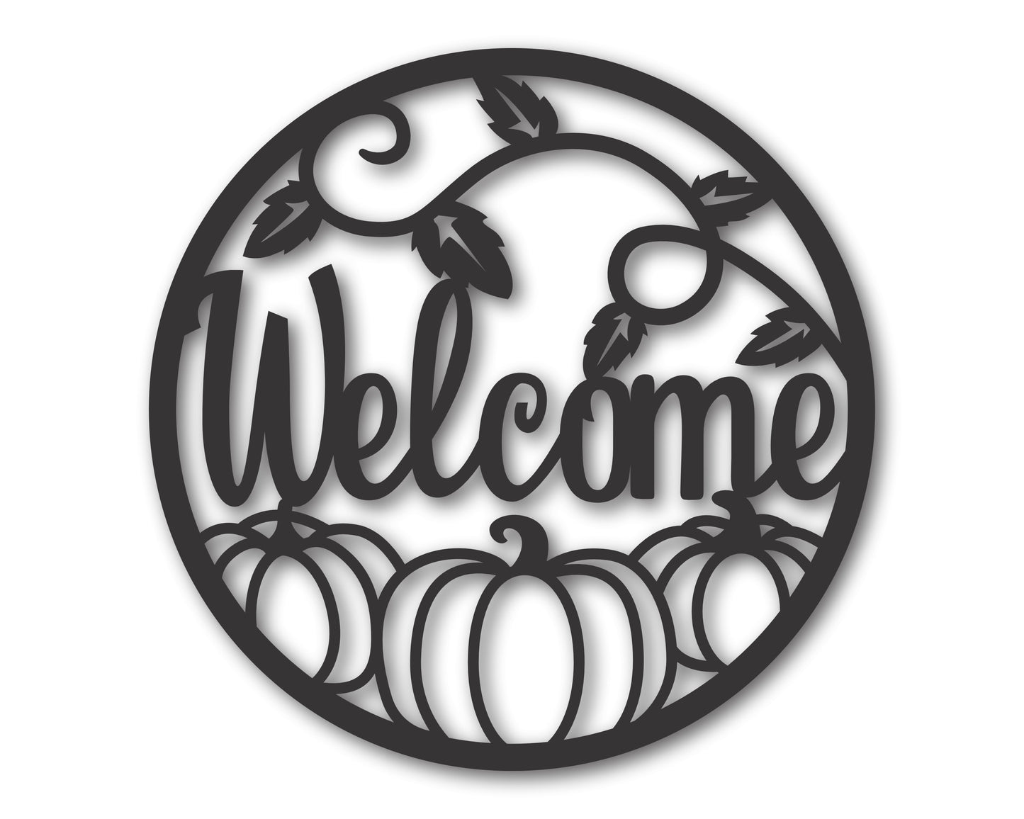 Custom Metal Welcome Autumn Wall Art | Indoor Outdoor | Up to 46" | 20+ Color Options