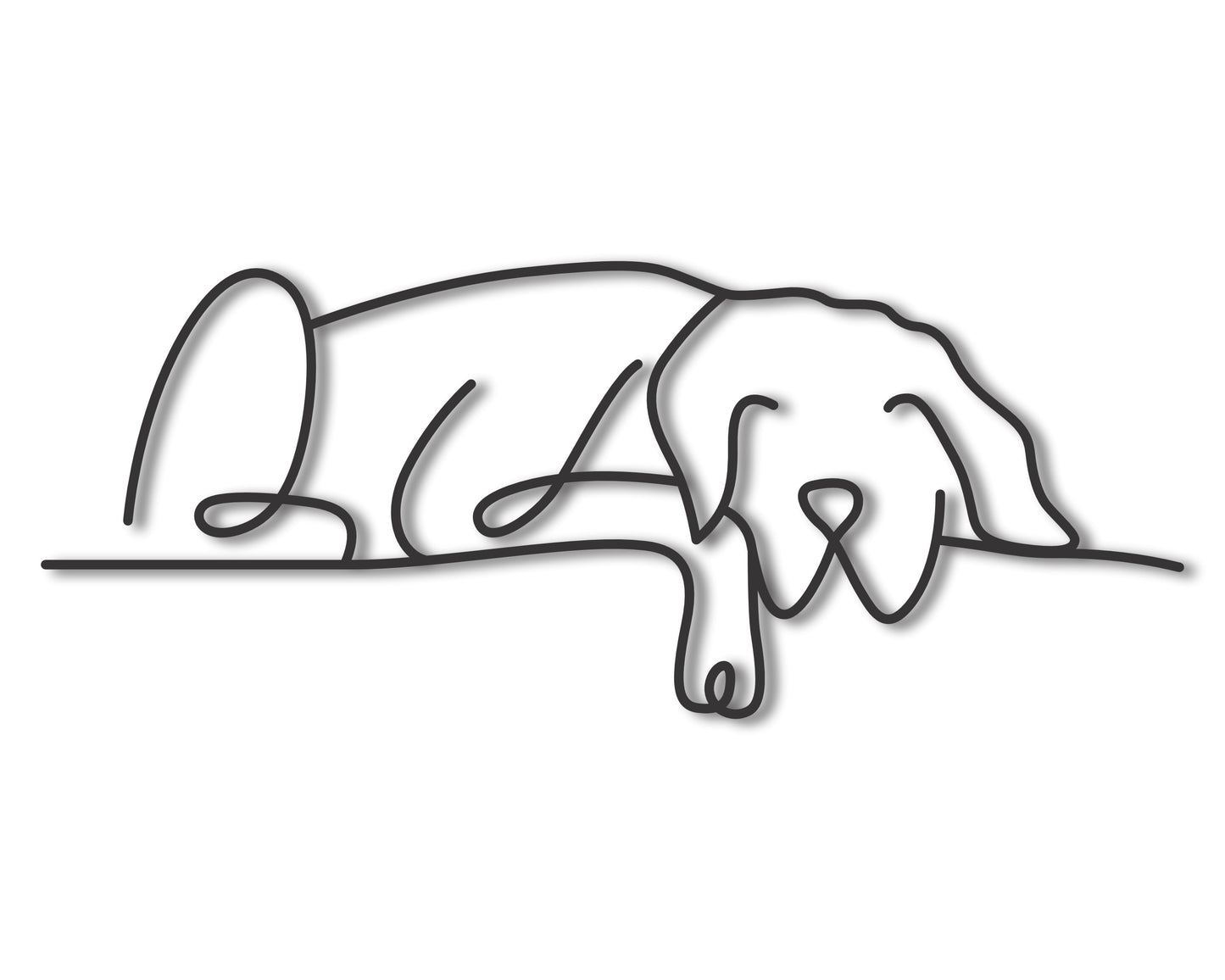 Custom Metal Cute Dog Wall Art | Indoor Outdoor | Up to 46" | 20+ Color Options