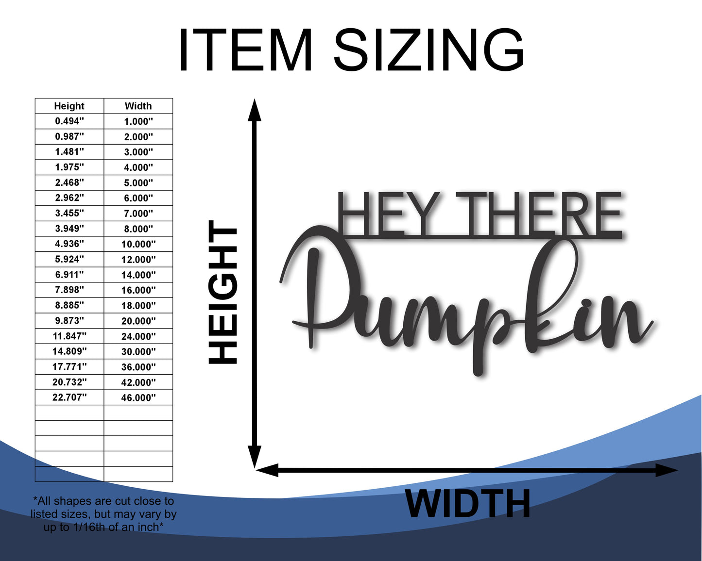 Custom Metal Hey There Pumpkin Wall Art | Indoor Outdoor | Up to 46" | 20+ Color Options