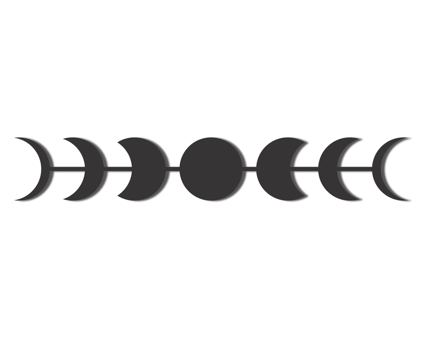 Custom Metal Moon Phases Wall Art | Indoor Outdoor | Up to 46" | 20+ Color Options