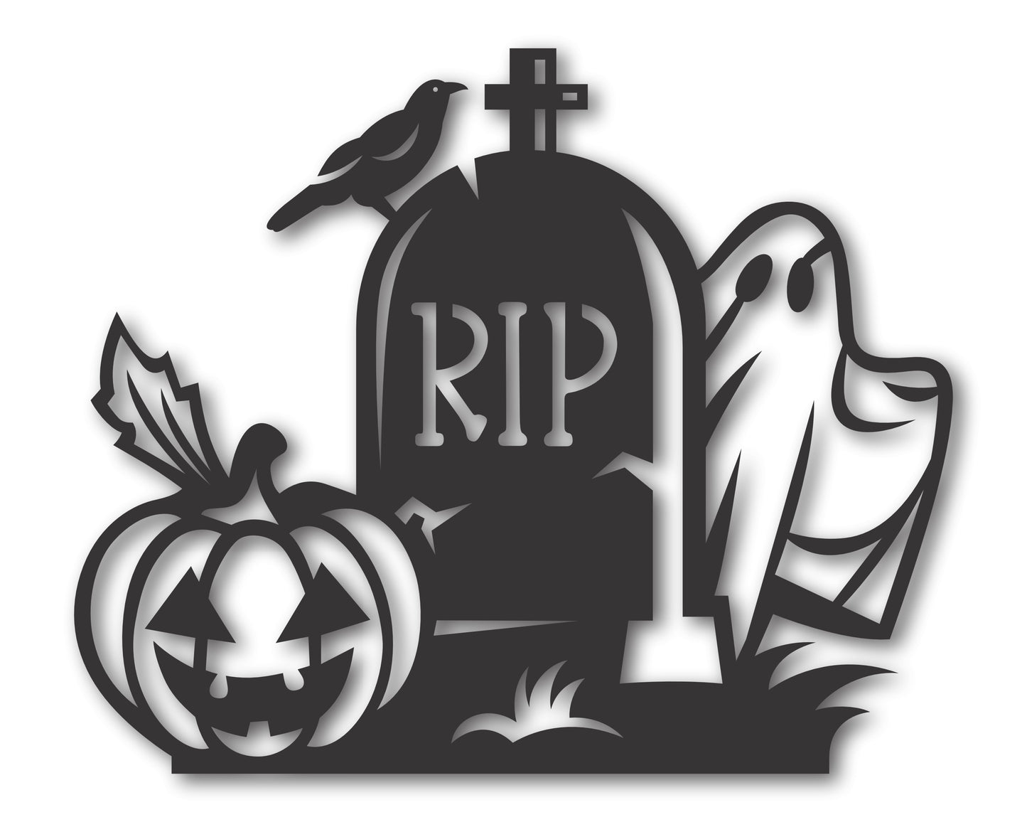 Custom Metal Gravestone Halloween Wall Art | Indoor Outdoor | Up to 46" | 20+ Color Options