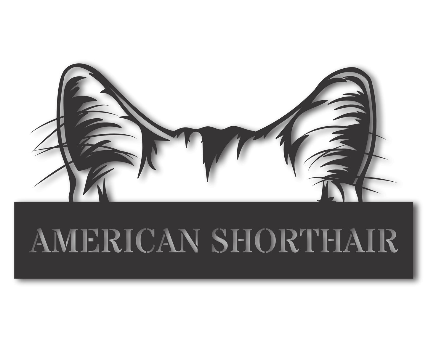 Custom Metal American Shorthair Cat Wall Art - Metal Cat Breed Sign - 20+ Color Options - Up to 46"