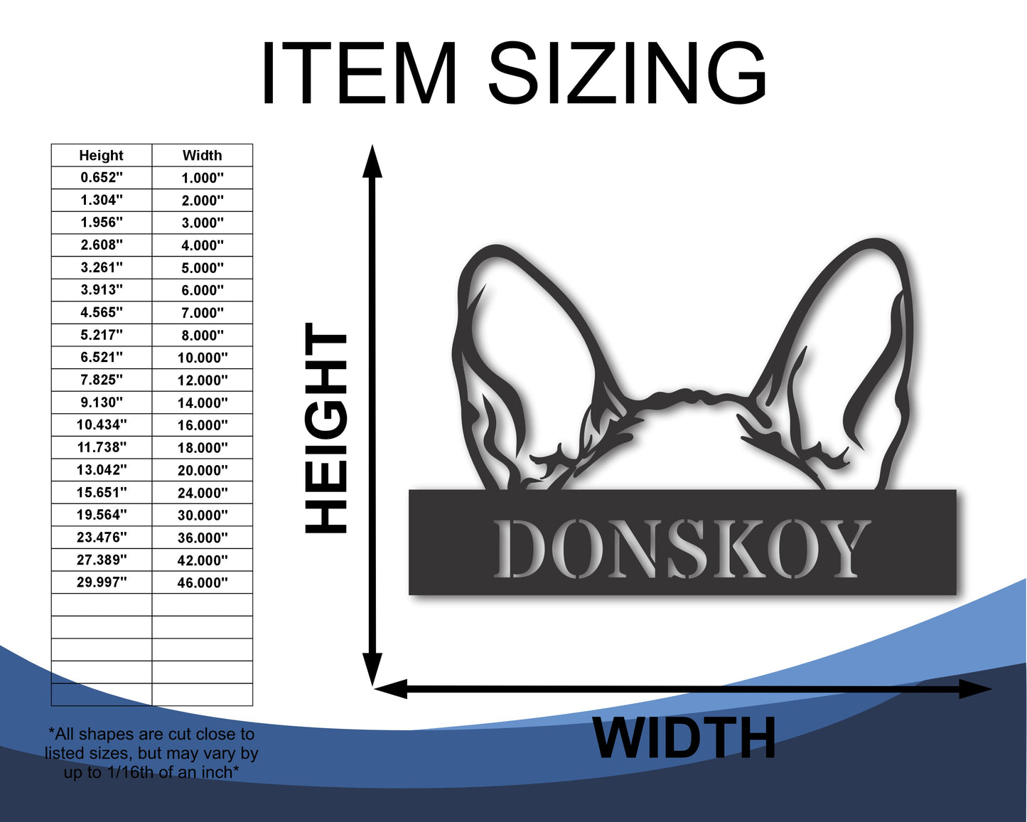 Custom Metal Donskoy Cat Wall Art - Metal Cat Breed Sign - 20+ Color Options - Up to 46"