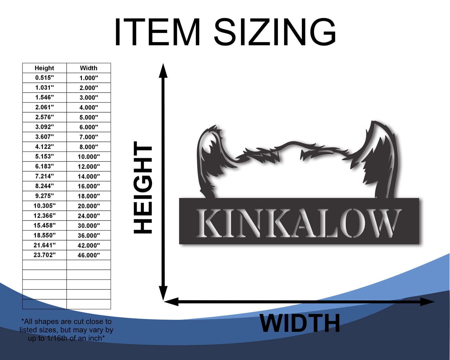 Custom Metal Kinkalow Cat Wall Art - Metal Cat Breed Sign - 20+ Color Options - Up to 46"