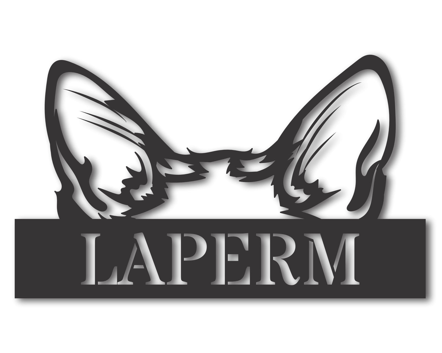Custom Metal Laperm Cat Wall Art - Metal Cat Breed Sign - 20+ Color Options - Up to 46"