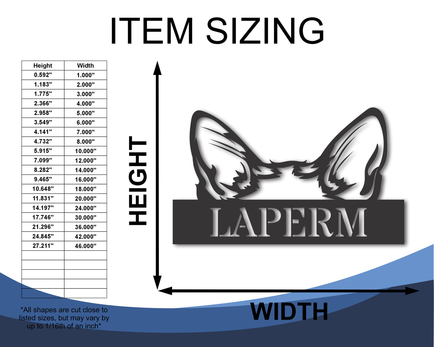 Custom Metal Laperm Cat Wall Art - Metal Cat Breed Sign - 20+ Color Options - Up to 46"