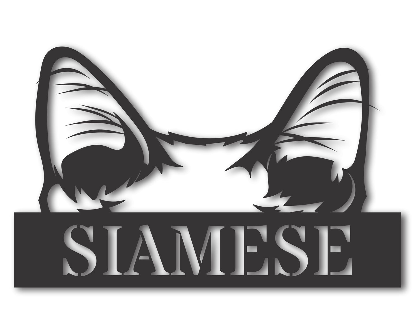 Custom Metal Siamese Cat Wall Art - Metal Cat Breed Sign - 20+ Color Options - Up to 46"
