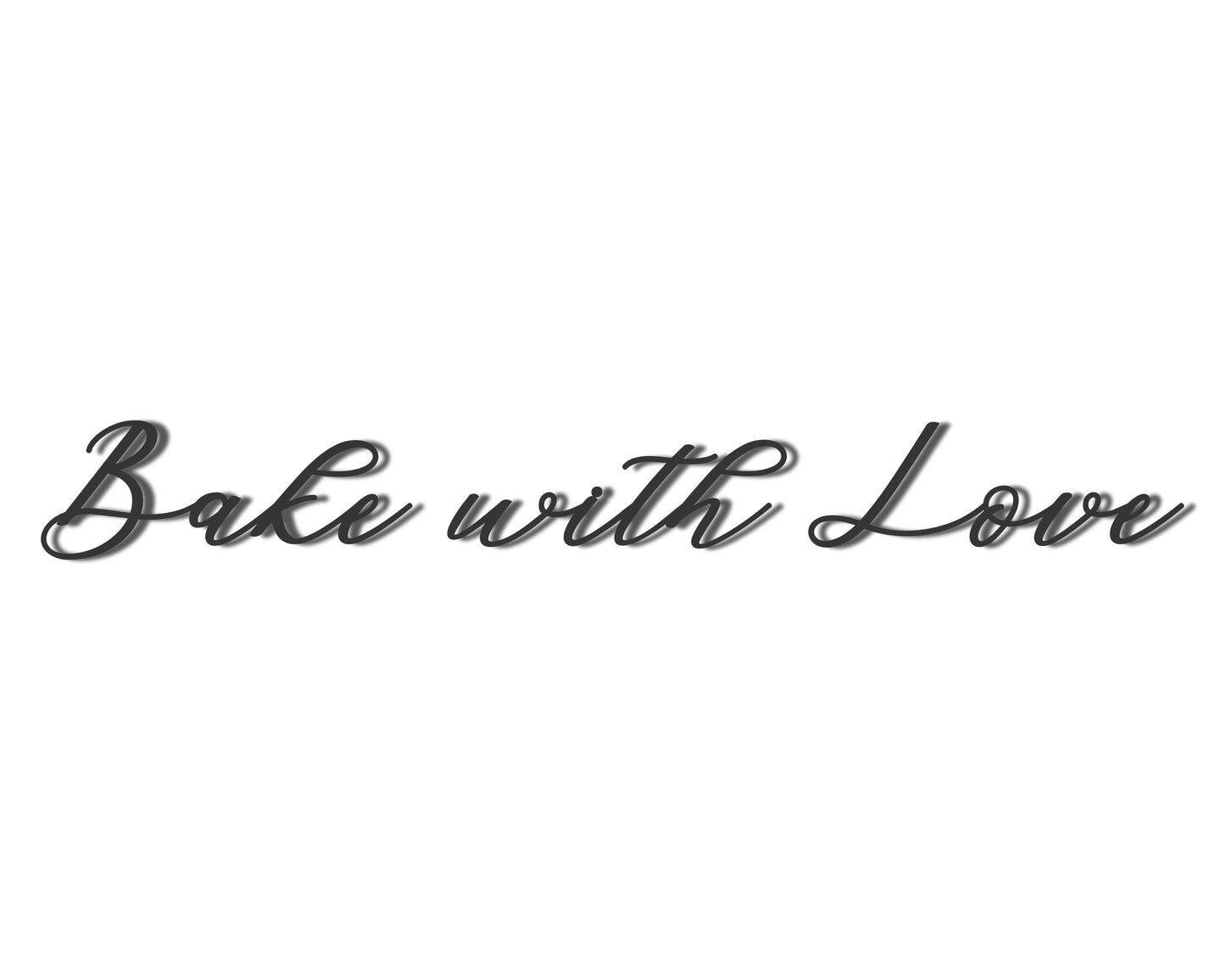 Custom Metal 3pc Bake with Love Script Wall Art | Indoor Outdoor | Up to 46" | 20+ Color Options