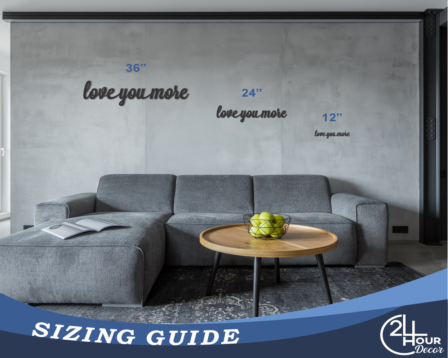 Custom Metal Love You More Script Wall Art | Indoor Outdoor | Up to 46" | 20+ Color Options