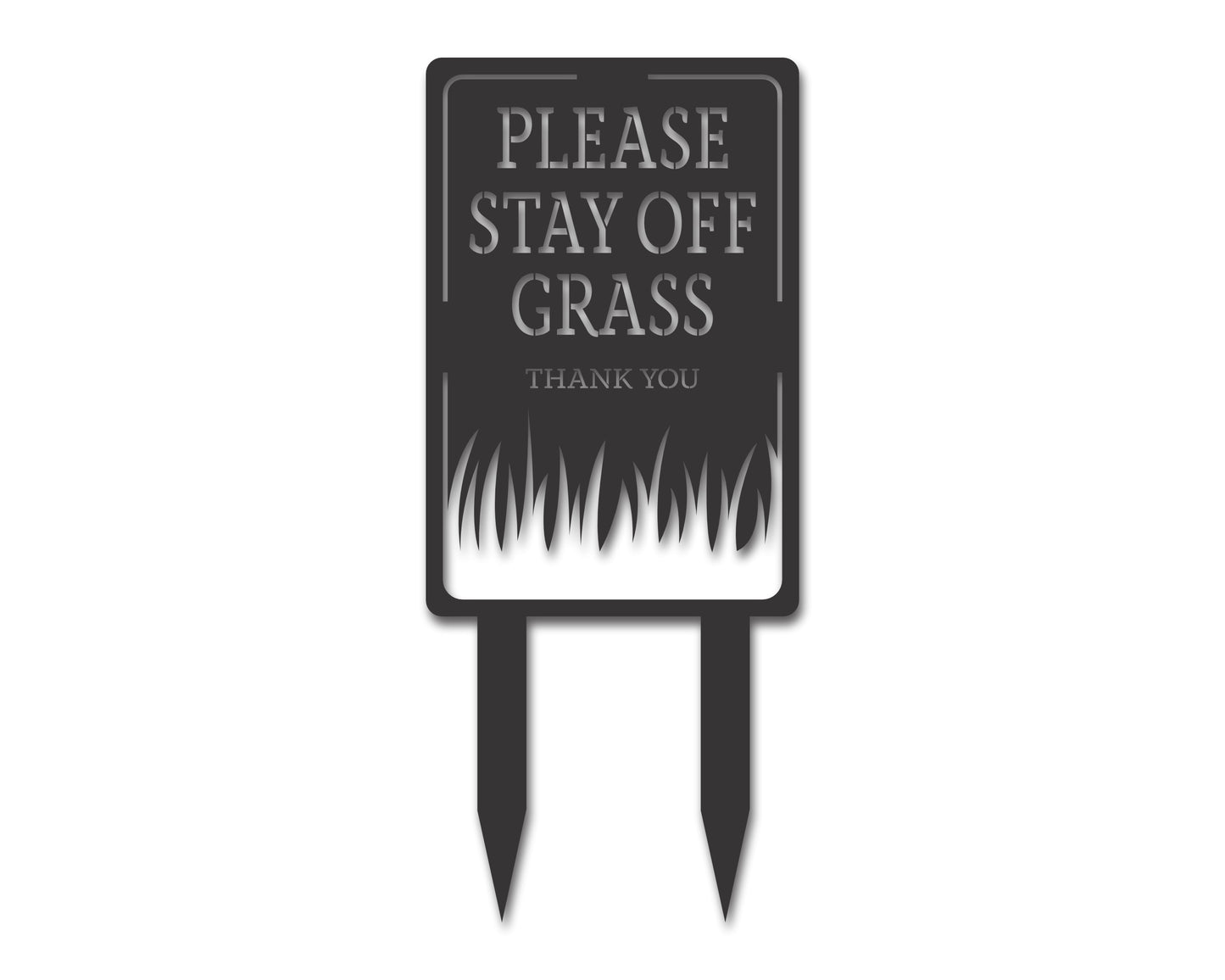 Custom Metal Stay Off Grass Yard Stake | Outdoor | Up to 46" | 20+ Color Options