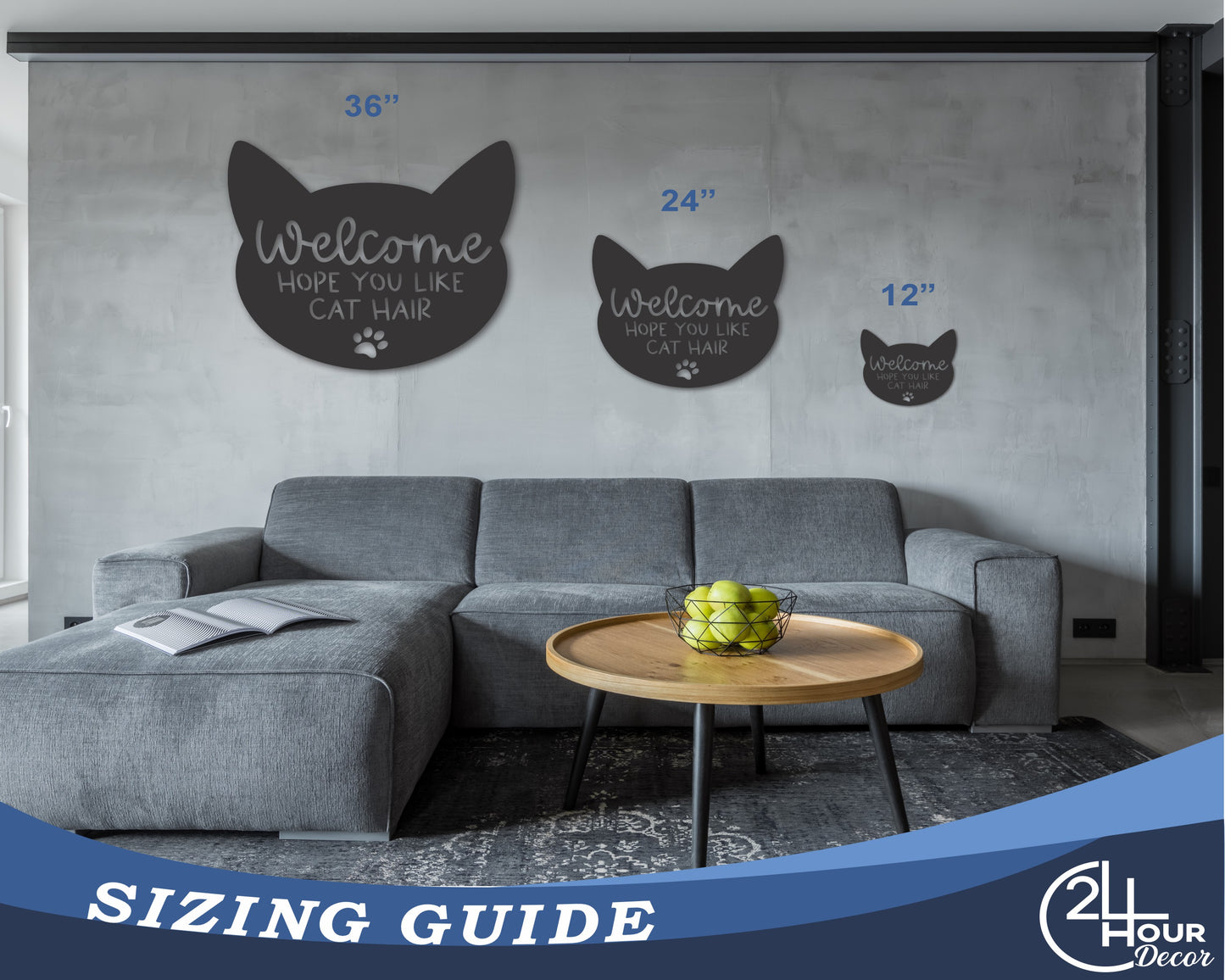 Custom Metal Hope You Like Cat Hair Sign | Indoor Outdoor | Up to 46" | 20+ Color Options