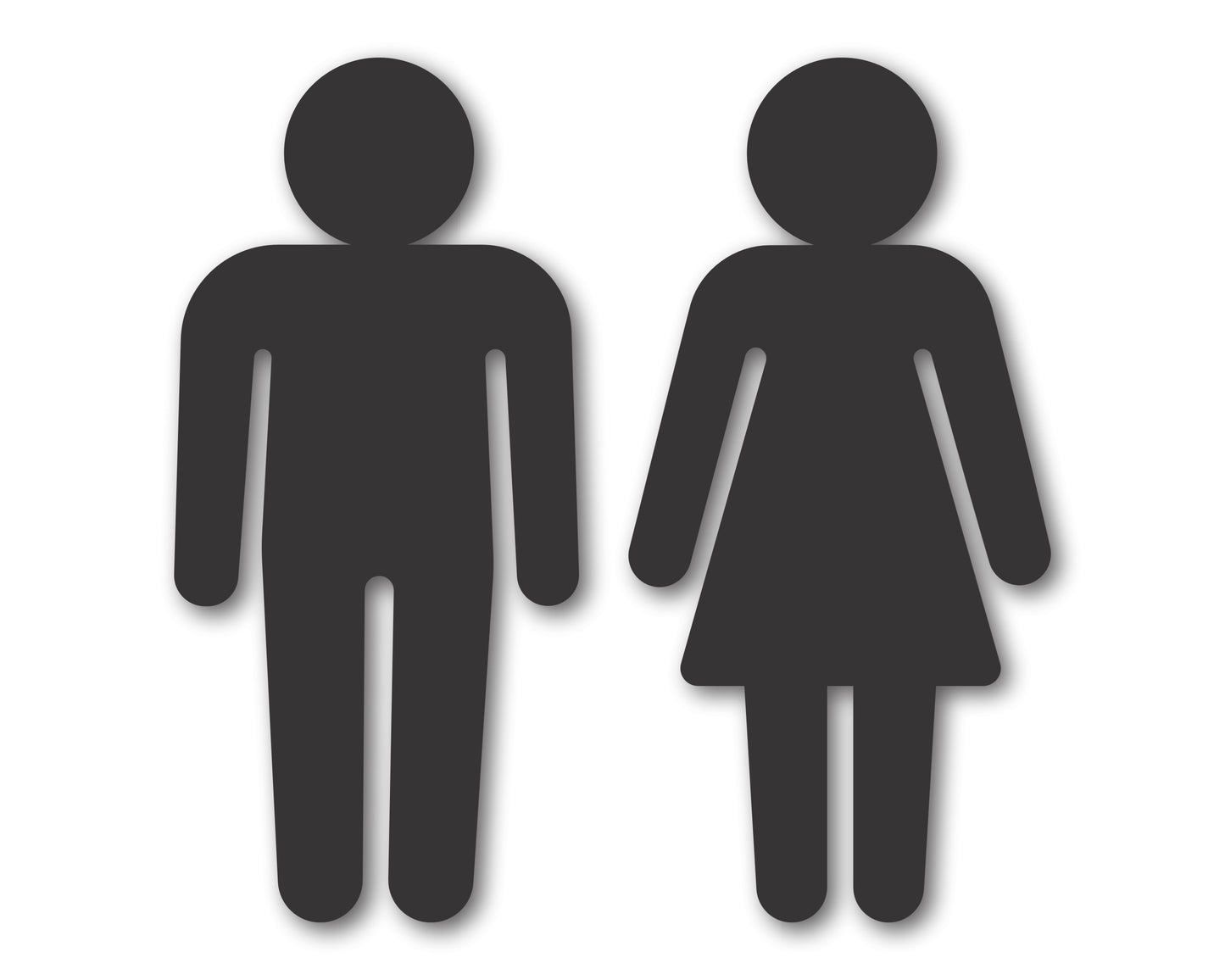 Custom Metal 2pc Restroom Sign | Indoor Outdoor | Up to 46" | 20+ Color Options
