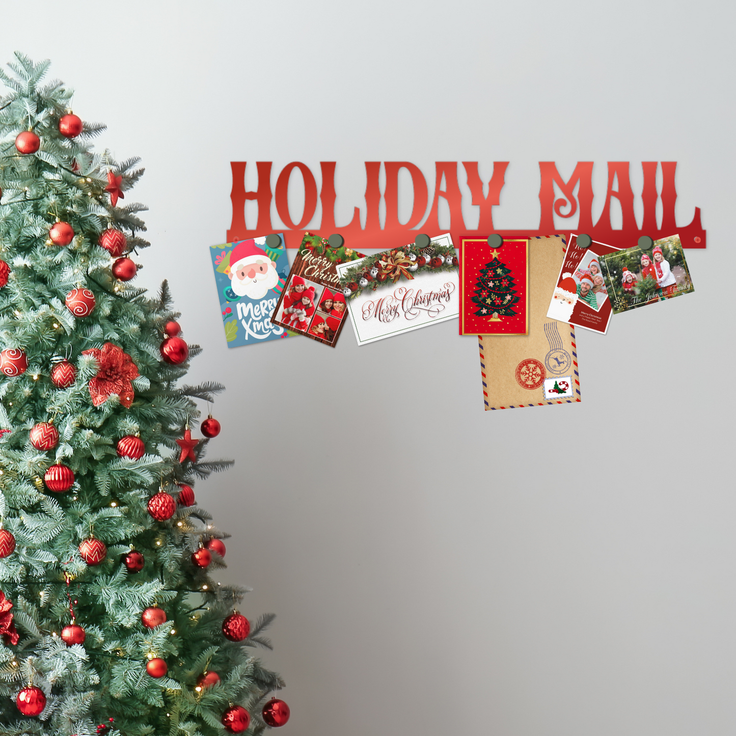 Custom Metal Holiday Mail Wall Art | Outdoor | Up to 46" | 20+ Color Options
