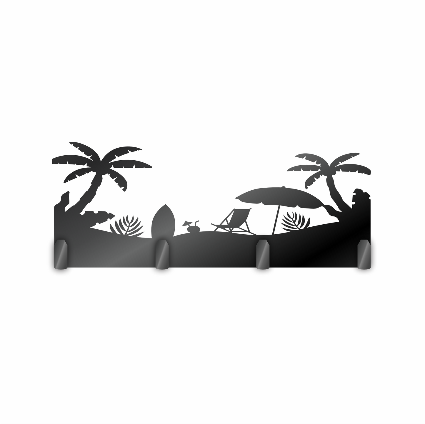 Custom Metal Beach Sign with Hooks | 4 Size Options | Up to 30" | 20+ Color Options