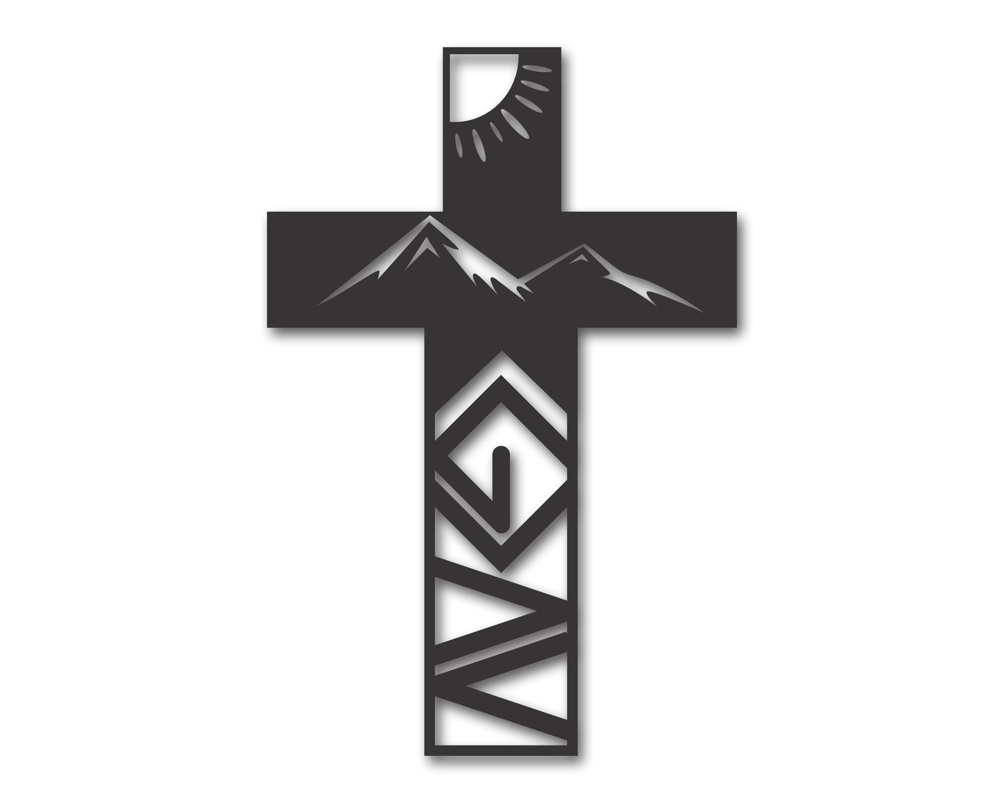 Custom Metal God is Greater then the Highs and Lows Cross Wall Art | Indoor Outdoor | Up to 46" | 20+ Color Options