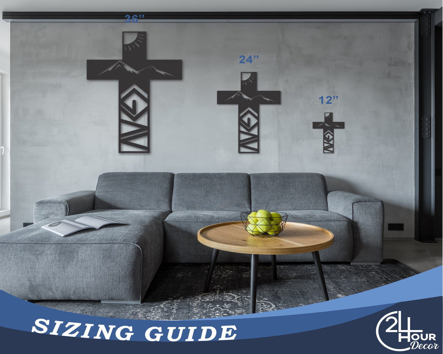 Custom Metal God is Greater then the Highs and Lows Cross Wall Art | Indoor Outdoor | Up to 46" | 20+ Color Options