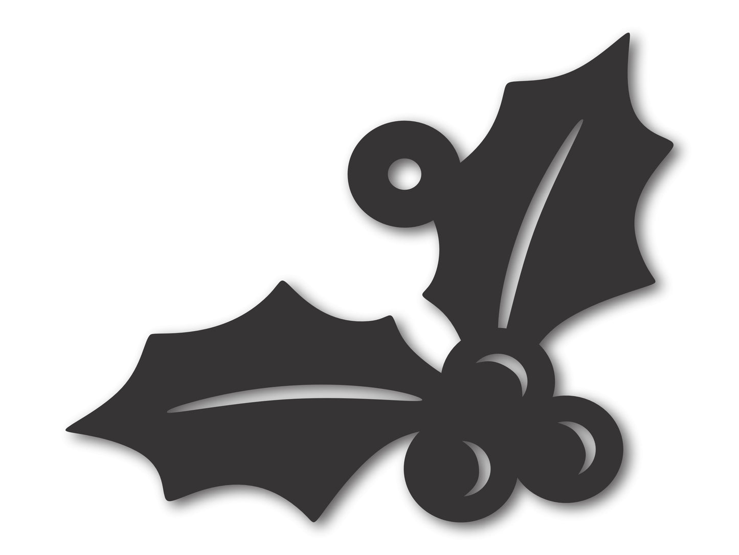 Custom Metal Holly Ornament | 4" to 5" | 20+ Color Options
